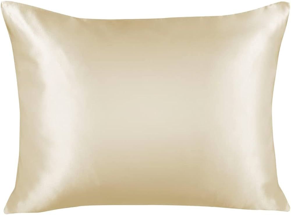 Amazon.com: ShopBedding Luxury Satin Pillowcase for Hair – Standard Satin Pillowcase with Zippe... | Amazon (US)