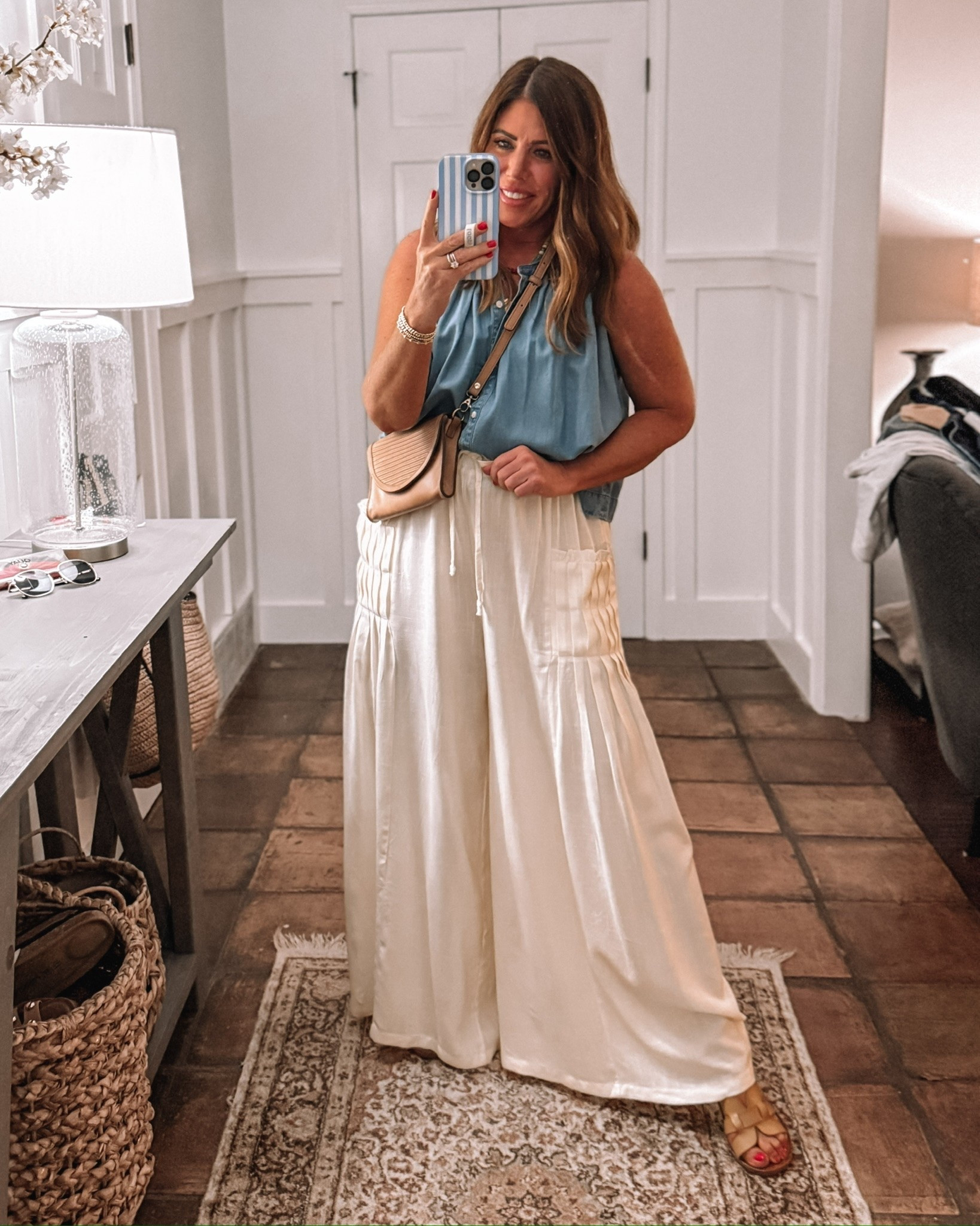 Comfy wide leg pants😍perfect for date night 

Over 40 style, vacation outfits, date night outfits

#LTKOver40 #LTKgrwm #LTKMidsize
