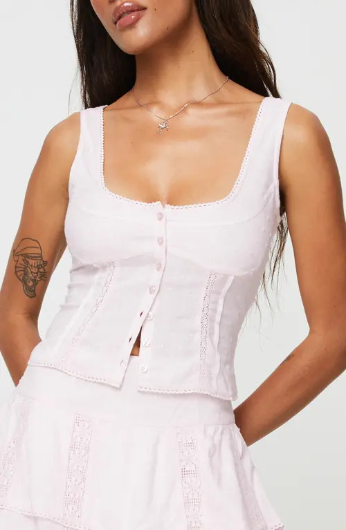 Princess Polly Cheyla Button-Up Tank in Pink at Nordstrom, Size 8 | Nordstrom