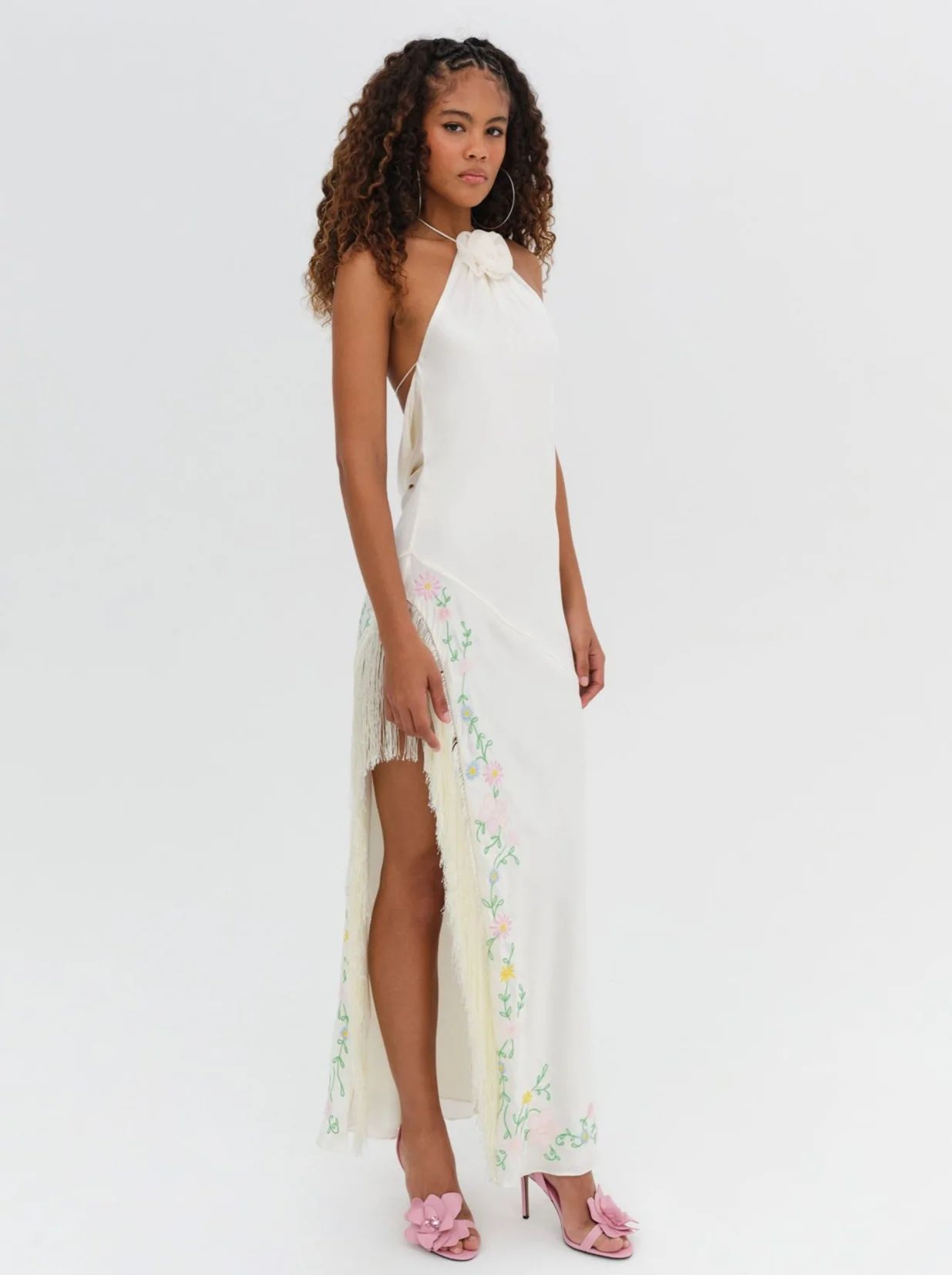 Tina Embroidered Maxi Dress — Ivory | For Love & Lemons