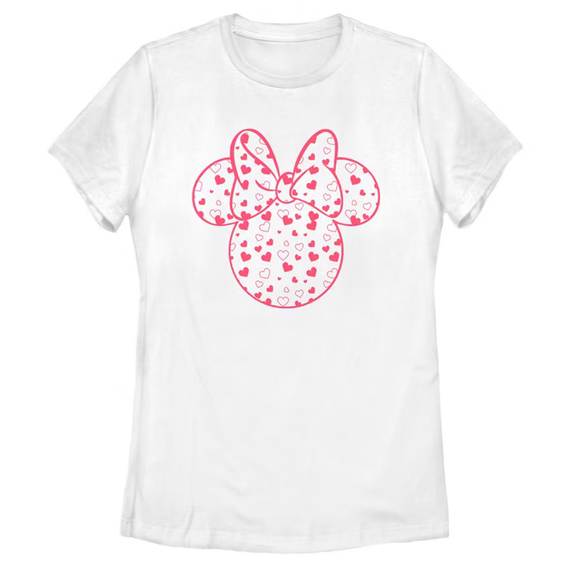 Women's Mickey & Friends Mickey and Friends Minnie Heart Silhouette T-Shirt | Target
