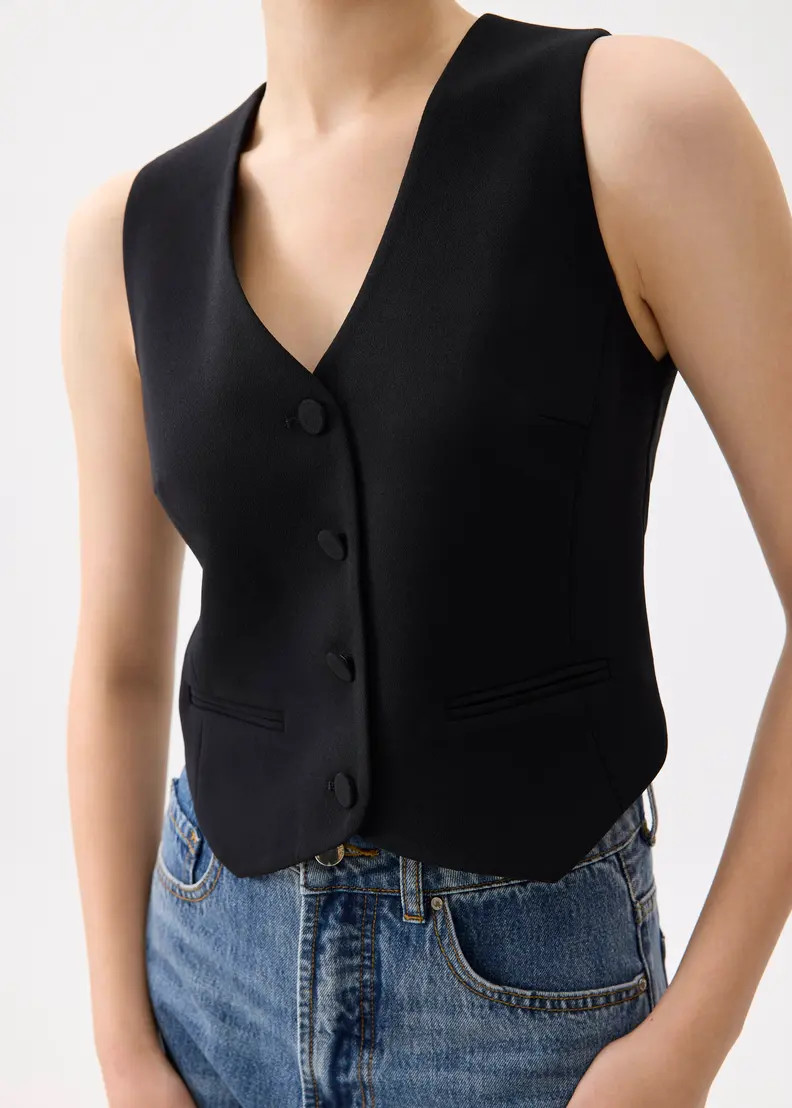 Yuna Relaxed V-neck Vest | Love, Bonito USA