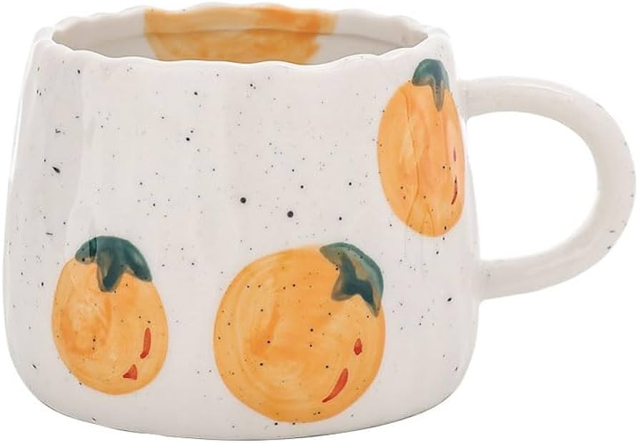 Coffee Mug 12oz Summer Cute Ceramic Cup with Handpainted Fruit Pattern, Lemon Tea Cup Gift for Co... | Amazon (US)