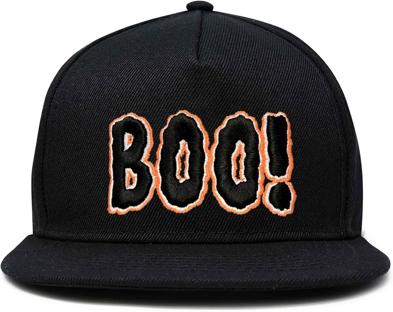 DALIX Boo! Halloween Hat Mens Womens Flat Bill Snapback Cap | Amazon (US)