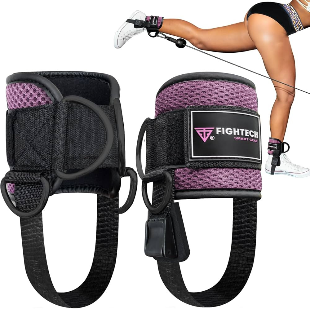 FIGHTECH Ankle Straps Cable Machine Attachment for Gym - Cable Kickback Ankle Straps - Padded Ank... | Amazon (US)