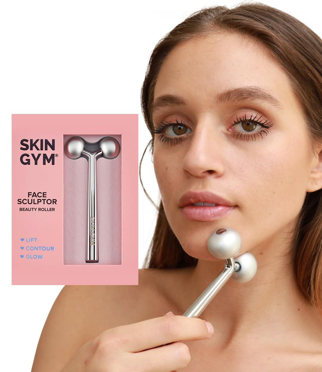 SKIN GYM Face Sculptor Beauty Roller - Stainless Steel Face Roller Massager Tool for Wrinkles and... | Amazon (US)