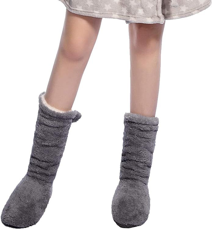 FRALOSHA Women's Slipper Sock Coral Velvet Indoor Spring-Autumn Super Soft Warm Cozy Fuzzy Lined ... | Amazon (US)