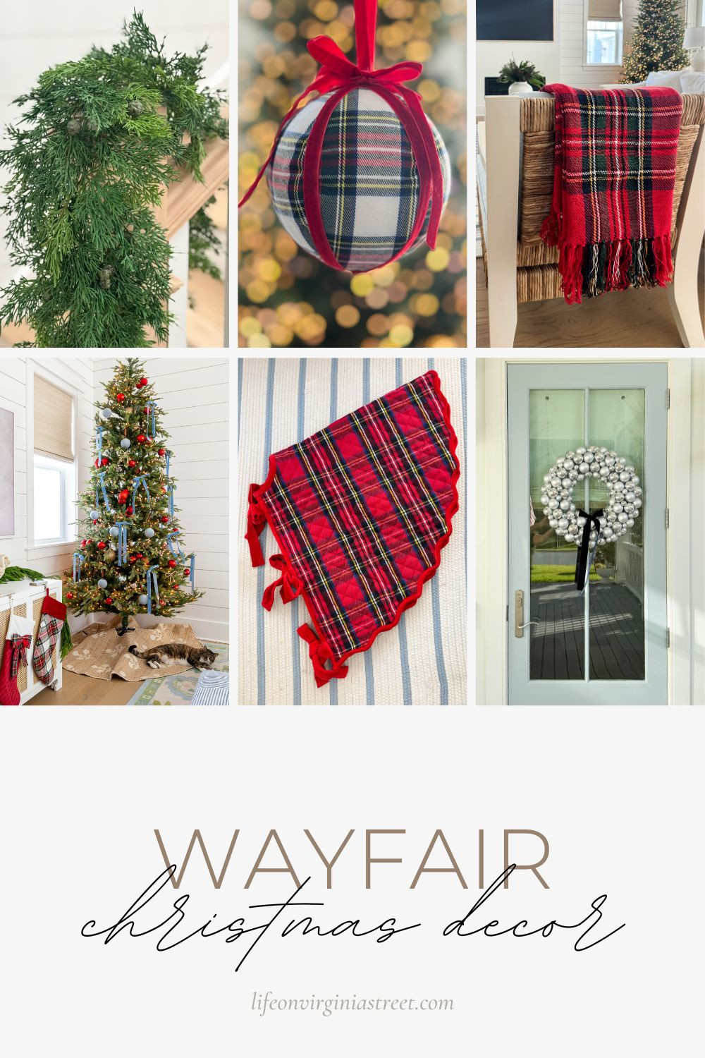 There are so many chic and classic Christmas decor finds at @wayfair this year! I'm back in my tartan plaid phase and these pieces are all incredible! From the faux cedar garland to the tartan plaid ornaments to the cutest tree skirt I've seen (that velvet and scallops) you want want to miss these finds (along with all my others)! See detailed reviews here or shop below: https://lifeonvirginiastreet.com/wayfair-christmas-finds/. #wayfairpartner #ad #wayfair #ltkholiday #ltkhome #ltksalealert #ltkseasonal #ltkstyletip 

 #LTKHoliday #LTKSeasonal #LTKHome