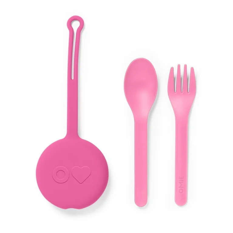 OmieBox OmiePod Kids Utensils Set with Case - 2 Piece Plastic, Reusable Fork and Spoon Silverware... | Walmart (US)