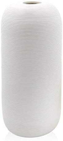 Samawi White Ceramic vase for Decor Modern White vases for Flower Home Decor (10 Inch, White) | Amazon (US)