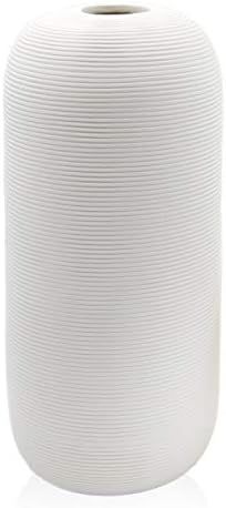 Samawi White Ceramic vase for Decor Modern White vases for Flower Home Decor (10 Inch, White) | Amazon (US)