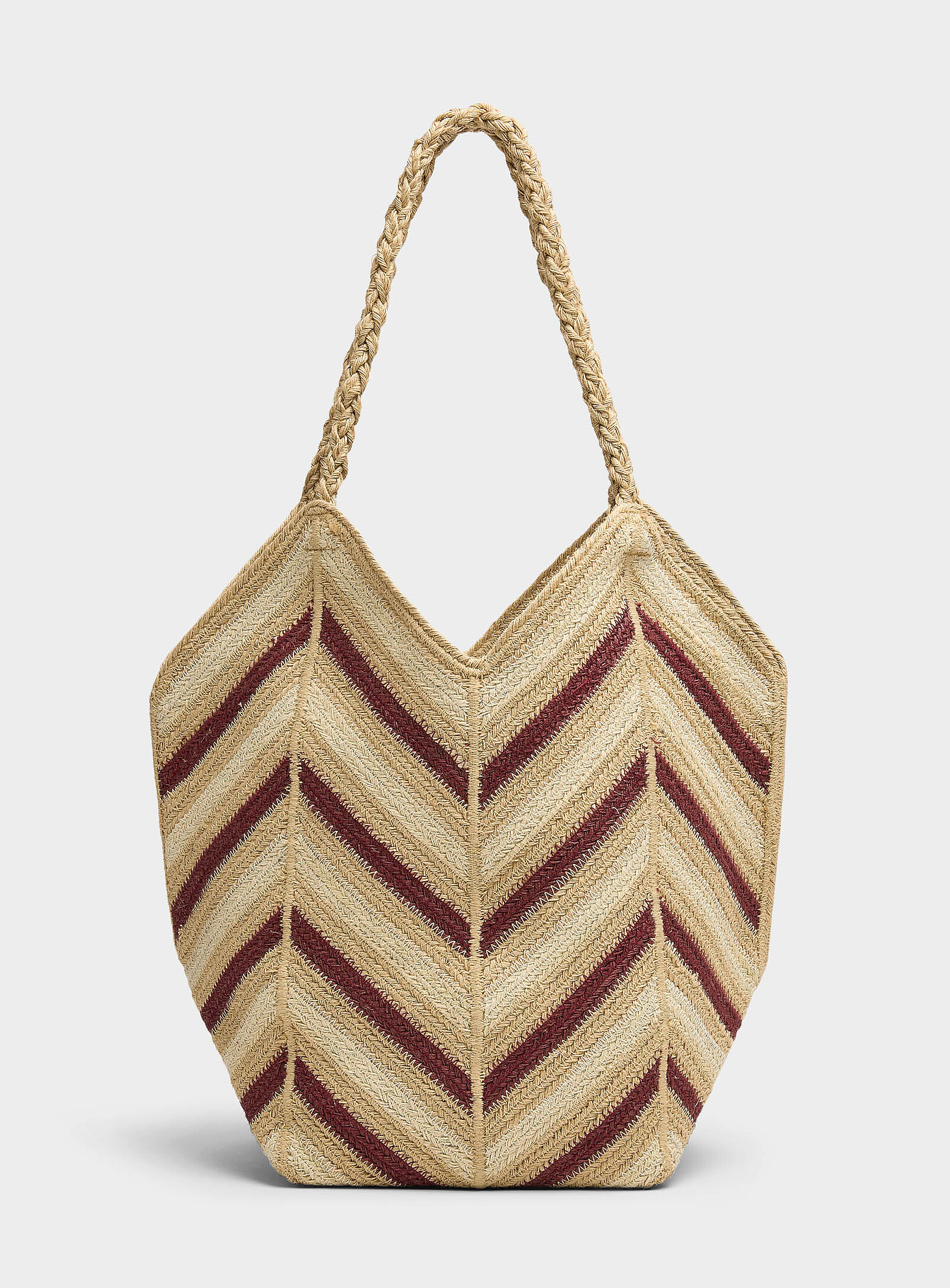 Vanessa Bruno - Herringbone braided angular tote bag (Women, Red, ONE SIZE) | Simons