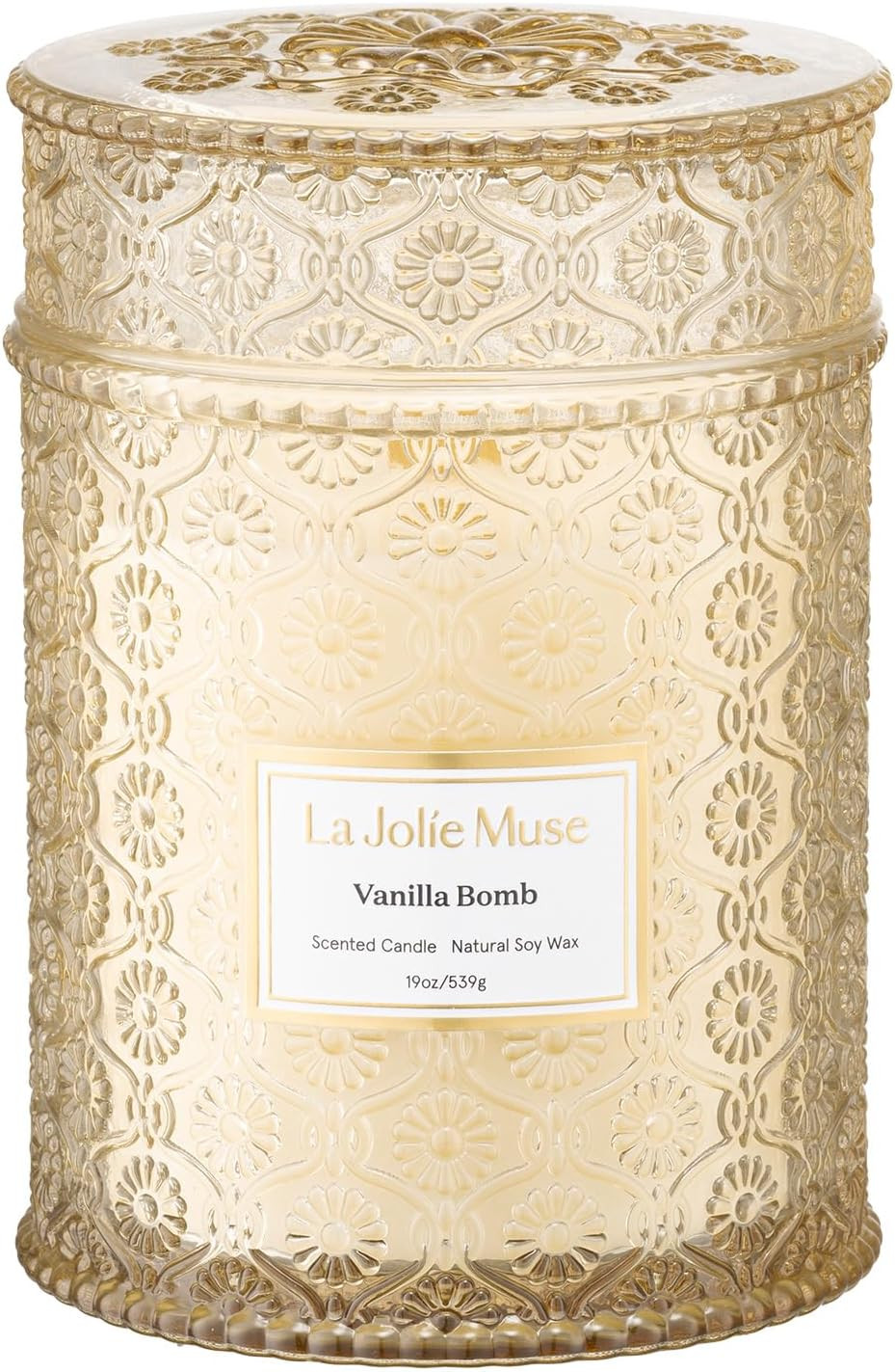 LA JOLIE MUSE Vanilla Candle, Scented Candle Gifts for Men&Women, Wood Wicked Large Candle for Ho... | Amazon (US)
