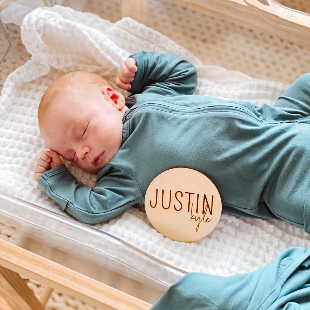 Solid Jade Bamboo Zipper Footie* | Caden Lane