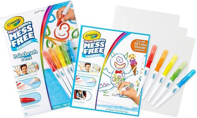 Crayola Color Wonder Paintbrush Pens & Paper, Mess Free Coloring, Painting Set, Toddler Arts & Cr... | Amazon (US)