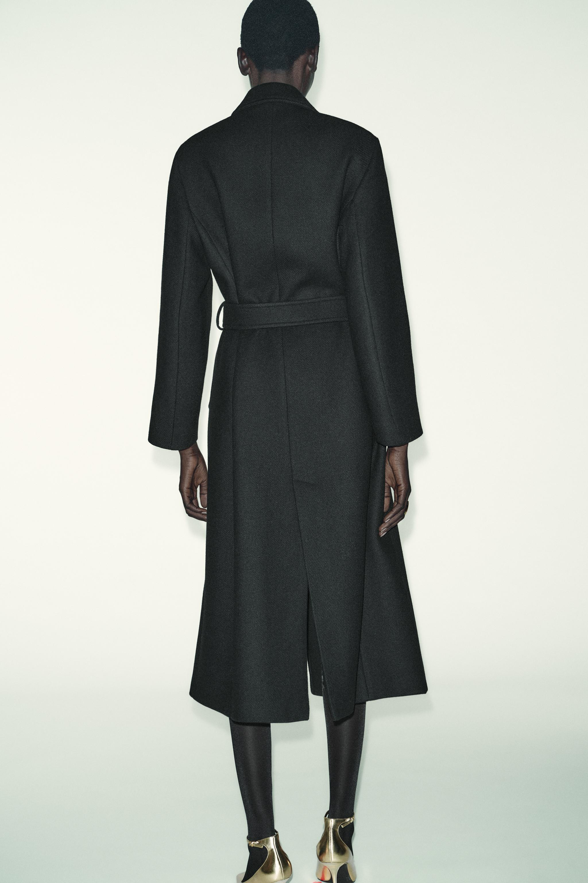 LONG WOOL COAT WITH BELT | Zara UK