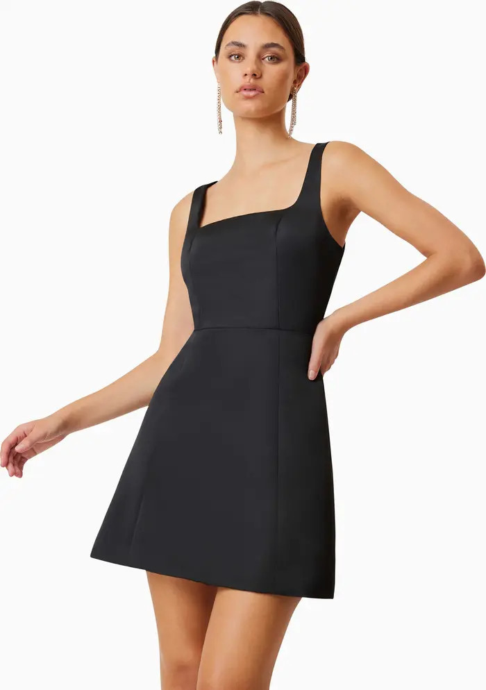 Elliatt Amelie Square Neck Duchesse Satin Cocktail Minidress | Nordstrom | Nordstrom