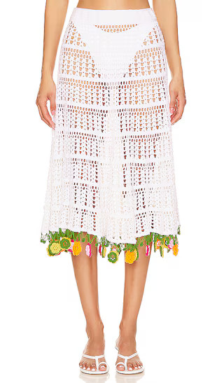 X Revolve Crochet Midi Skirt in Ivory | Revolve Clothing (Global)