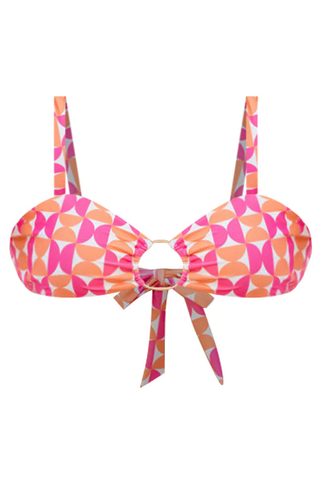 Diamond Girl in Geometric Glam Bikini Top FINAL SALE | Pink Lily