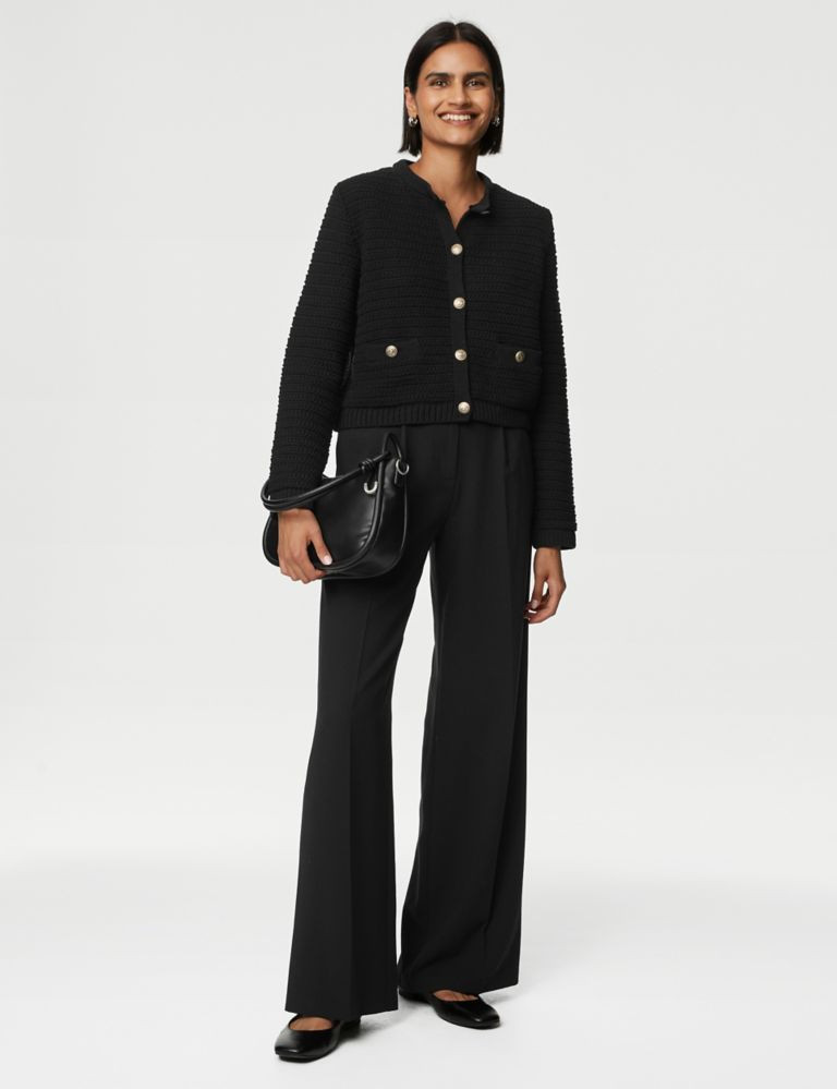 Cotton Blend Textured Knitted Jacket | Marks & Spencer (UK)