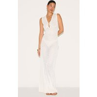 White Maxi Crochet Trim Dress | PrettyLittleThing US