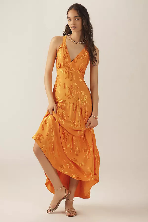 Farm Rio x Anthropologie V-Neck Tiered Maxi Dress | Anthropologie (US)
