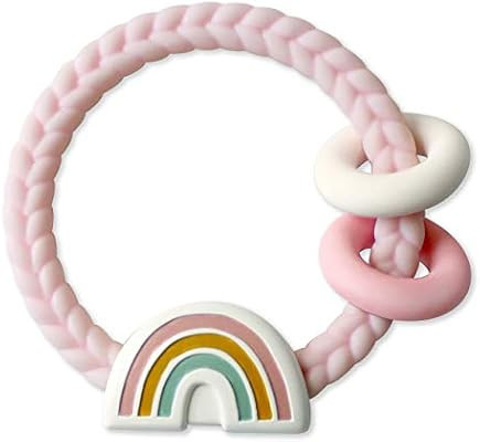 Itzy Ritzy Silicone Teether with Rattle; Features Rattle Sound, Two Silicone Rings and Raised Tex... | Amazon (US)