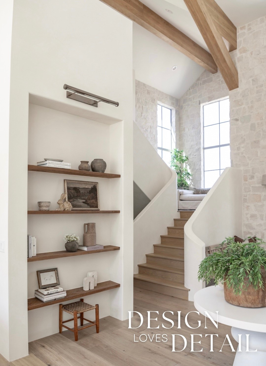 Favorite view of our entry! Linked some fun shelf decor and my new $3 spring stems!! 

#LTKSeasonal #LTKSaleAlert #LTKHome