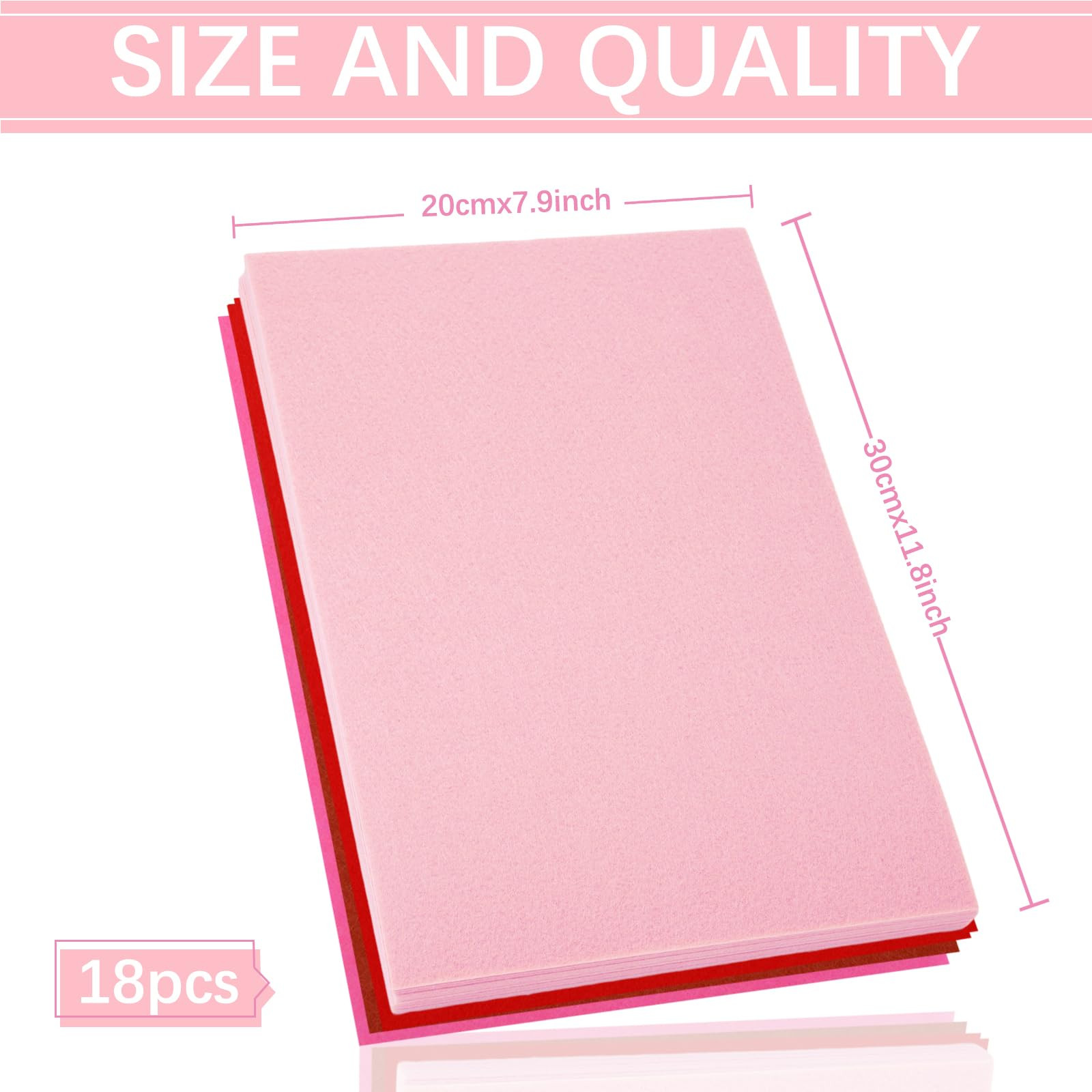 Whaline 18Pcs Valentine's Day Red Pink Felt Fabric Sheets Assorted Soft Thick Craft Felt Pack for... | Amazon (US)