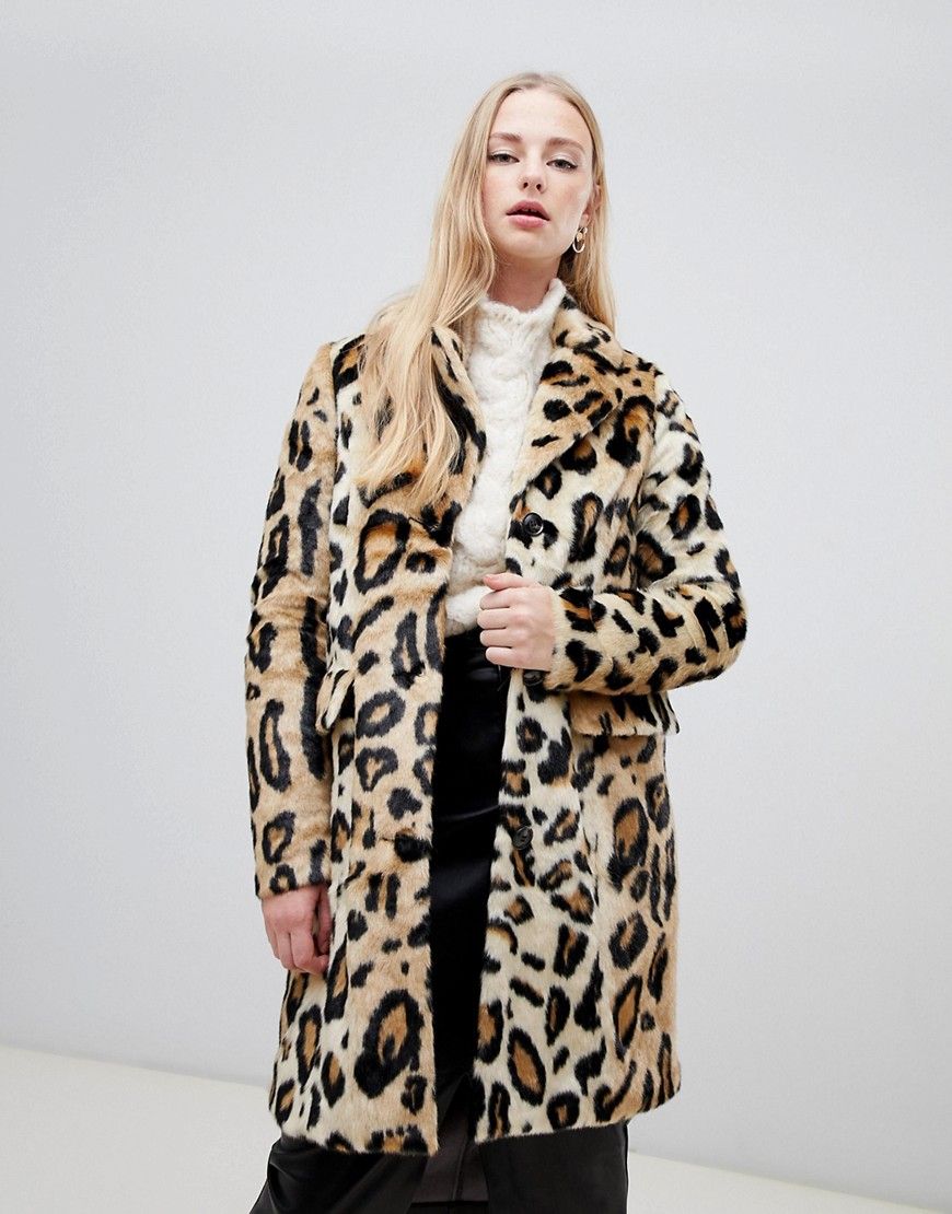 Vero Moda leopard print faux fur coat | ASOS UK