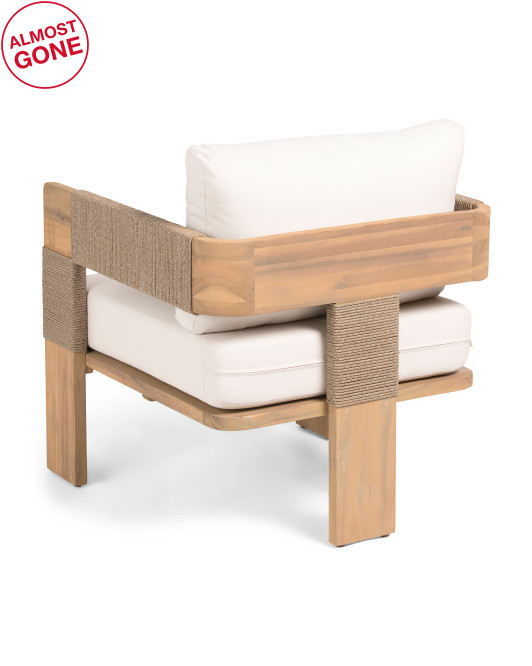 28x27 Outdoor Rope Detail Acacia Wood Accent Chair | TJ Maxx