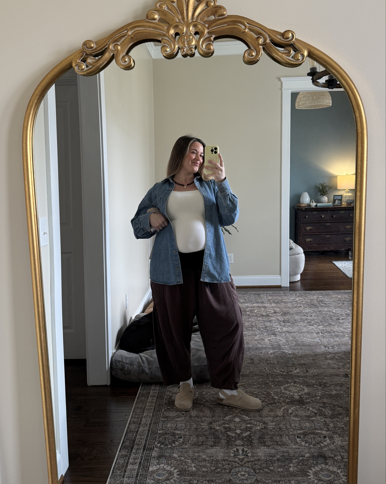 Casual ootd 
Denim shirt - M
Tank- L
Pants - L

#LTKmomlife #LTKBump #LTKootd