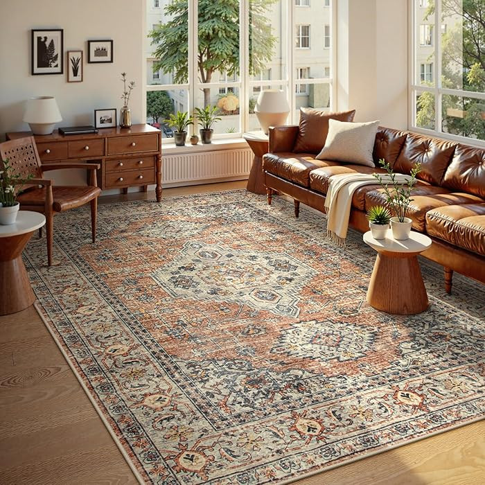 Lahome Oriental Washable Rugs 8x10, Non-Slip Soft 8x10 Rugs for Living Room Bedroom, Stain Resist... | Amazon (US)