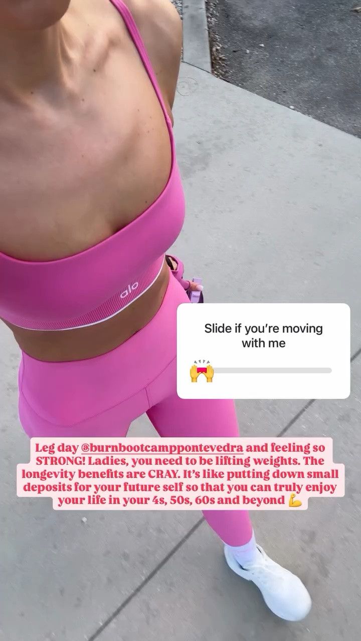 Leg day @burnbootcamppontevedra and feeling so STRONG! Ladies, you need to be lifting weights. The longevity benefits are CRAY. It’s like putting down small deposits for your future self so that you can truly enjoy your life in your 4s, 50s, 60s and beyond 💪
