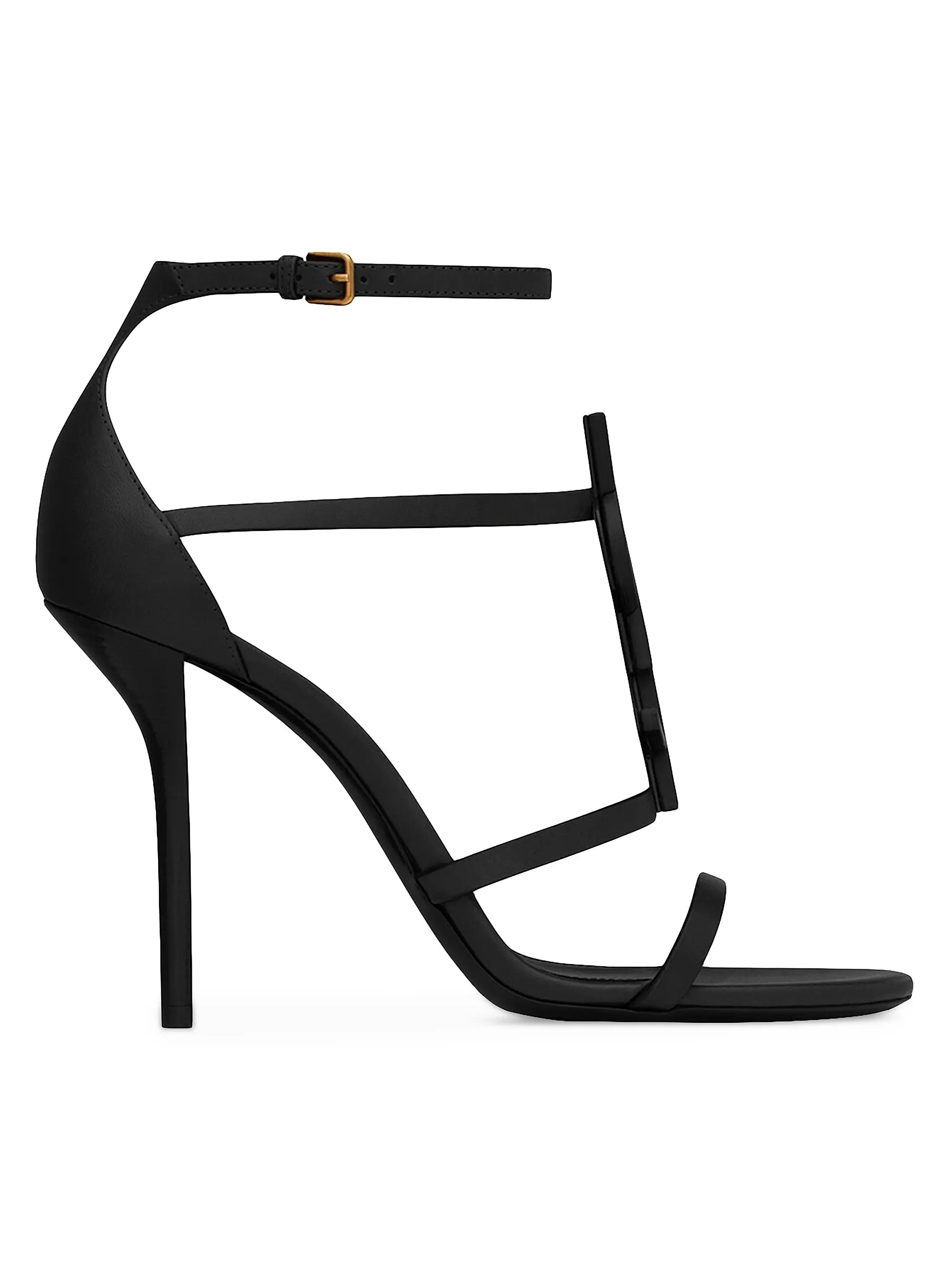 Saint LaurentCassandra Strappy Leather Logo Sandals | Saks Fifth Avenue