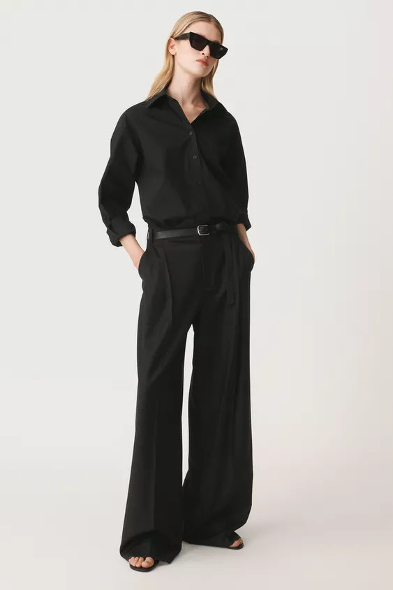 50TH ANNIVERSARY WOOL BLEND PLEATED PANTS | Zara US