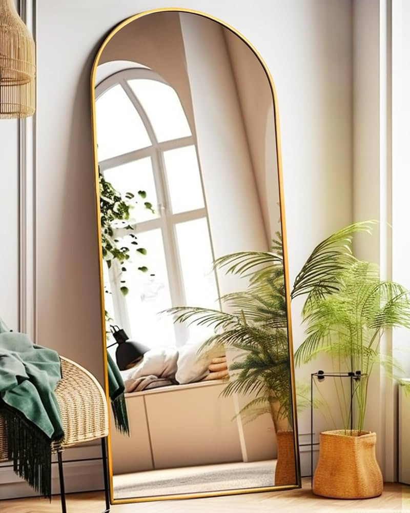 KOMCOTE Arch Mirror Full Length, Floor Length Mirror, Arched Floor Mirror, Wall Mirror Full Lengt... | Amazon (US)