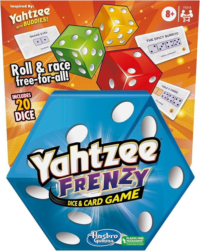 Hasbro Gaming Yahtzee Frenzy Dice & Card Game, Fast-Paced Dice Game, Card Games for Families and ... | Amazon (US)