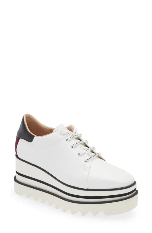 Stella McCartney Sneak-Elyse Platform Sneaker in White/Black/Plum at Nordstrom, Size 11Us | Nordstrom