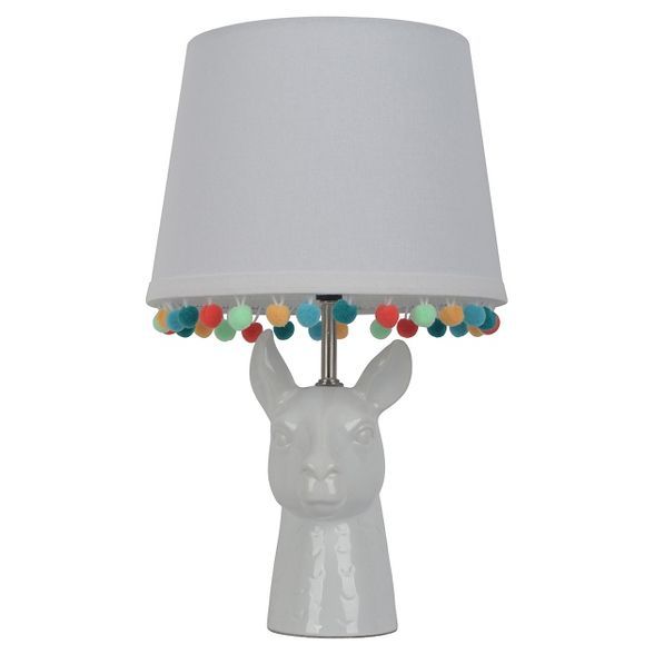 Llama Figural Table Lamp with Pom Pom Trim Shade - Pillowfort™ | Target