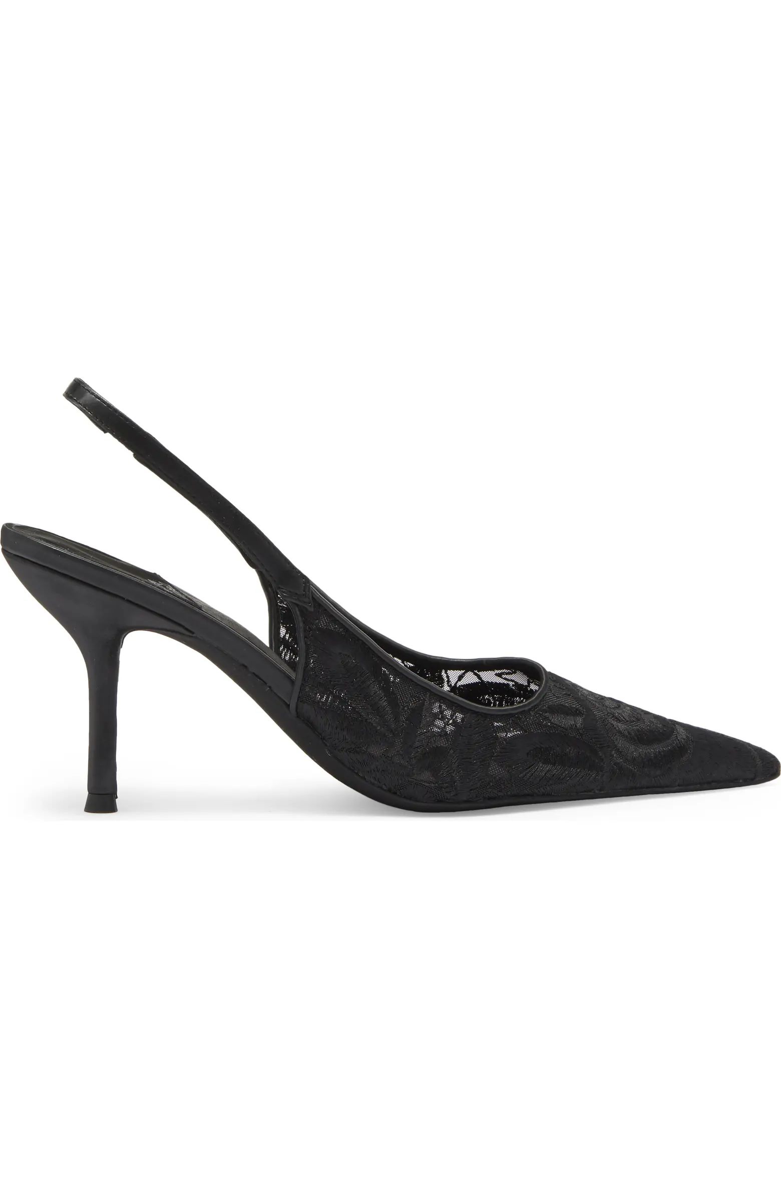 Lofficele Embroidered Mesh Slingback Pointed Toe Pump (Women) | Nordstrom