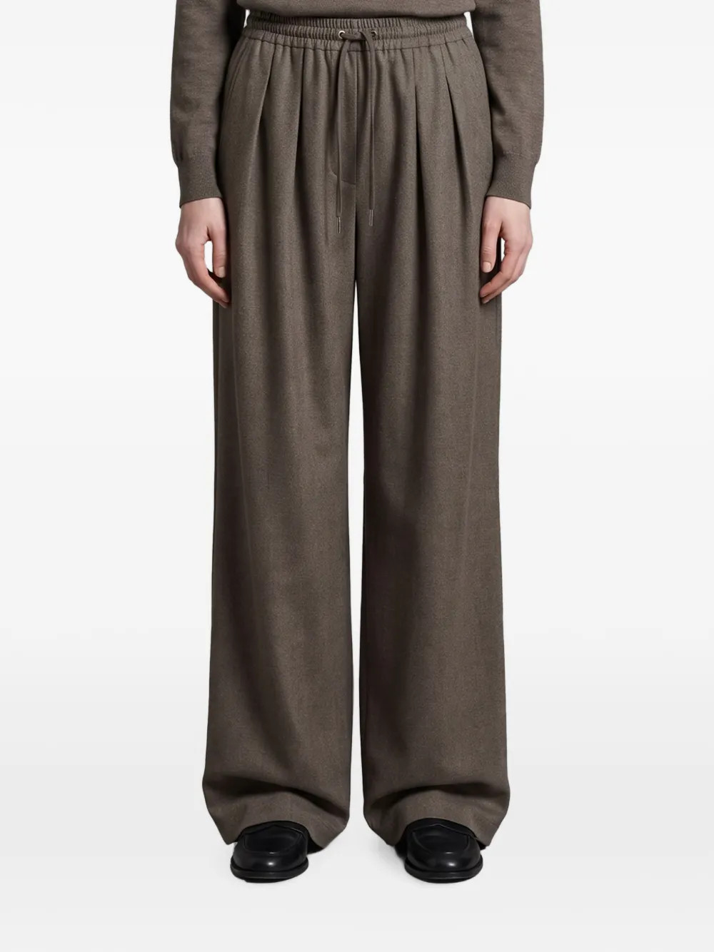 The Frankie Shop Finn pleated trousers - Brown | Farfetch Global