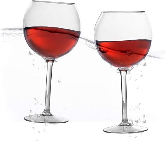 Floating Wine Glasses for Pool (18 Oz | Set of 2) - Pool Wine Glasses That Float | Shatterproof P... | Amazon (US)
