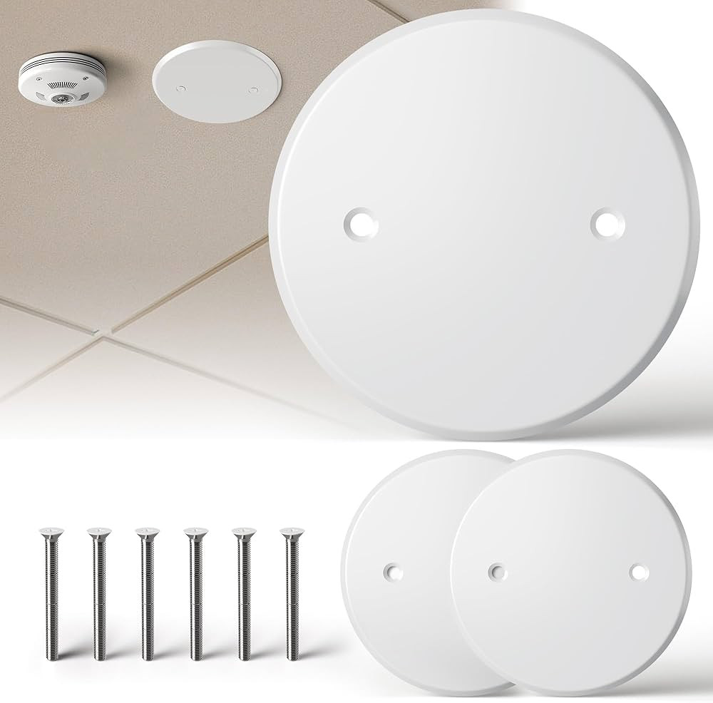 Ceiling Cover Plate,5 Inch Round Electrical Box Cover Plate for 3-1/2 Inch Electric Box,Metal Rou... | Amazon (US)