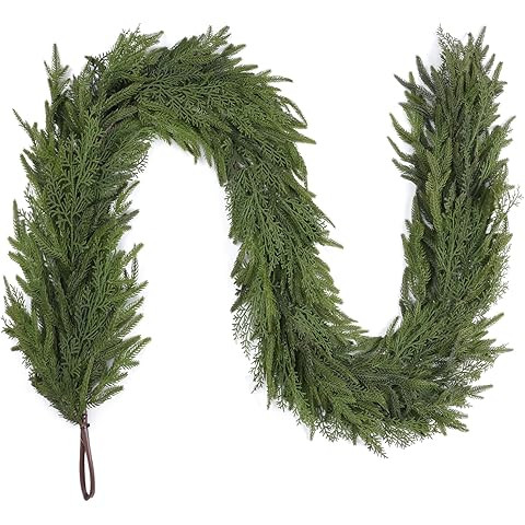 6 Ft Christmas Cedar Garland, Realistic Faux Pine Garlands, Green Artificial Greenery Garland for... | Amazon (US)
