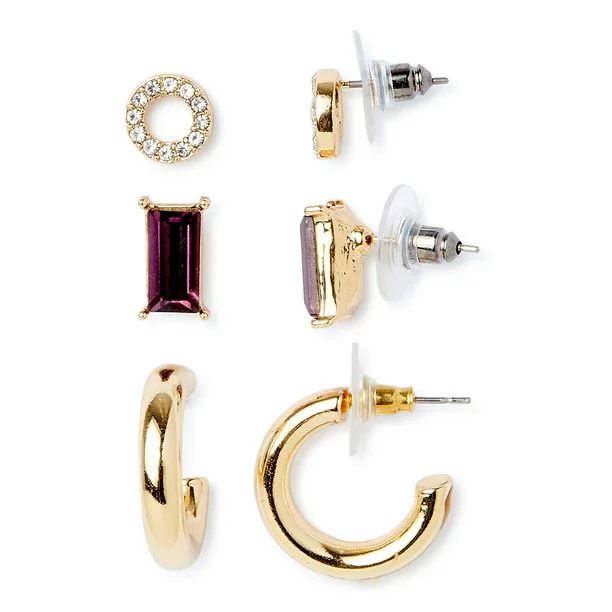 C. Wonder Earrings, 3-Piece Set | Walmart (US)