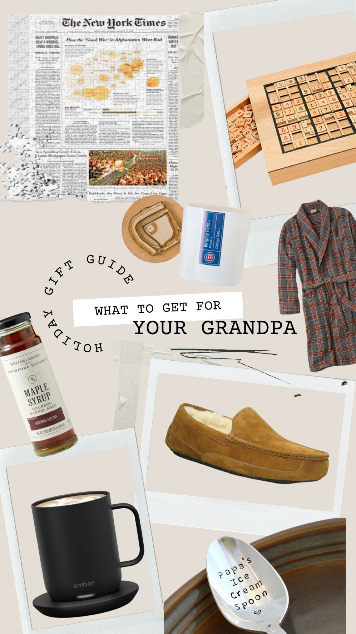 Gift guide for grandpa! 

Gift guide
Gifts for him
Gifts for grandpa
Grandparent gifts
Christmas ideas
Gift ideas
Uggs
ll bean
Baseball fan
Puzzle
Men’s slippers
Men’s robe

#LTKGiftGuide #LTKSeasonal #LTKmens