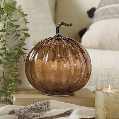 Umber Glass Pumpkin | Grandin Road