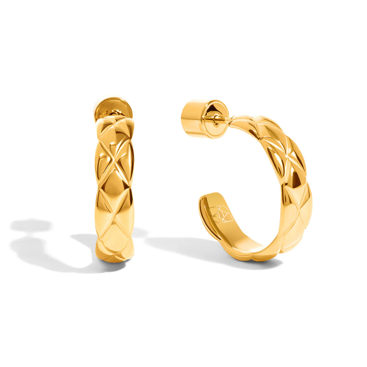 Quilted Hoop Earrings (Gold) | Abbott Lyon