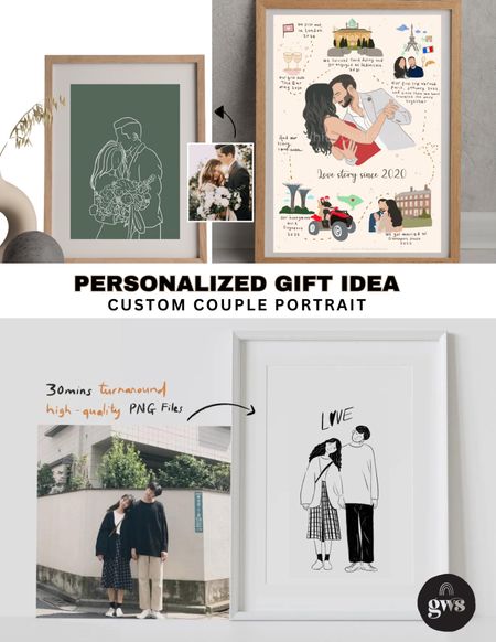 You will be the best #weddingguest with this #personalized #weddinggift idea 🥂we love these #customportraits of the happy couple 

#LTKGiftGuide #LTKwedding #LTKparties